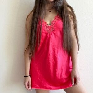 Victorias Secret Hot Pink Lingerie Lace Dress